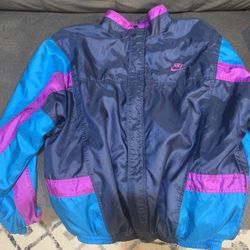 Nike Vintage Color Block Zip Up Windbreaker Jacket