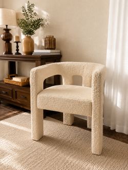CB2 Stature Ivory Bouclé Armchair