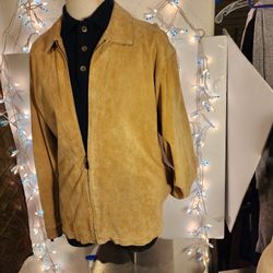 Suede Jacket Lg.  Tan