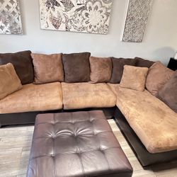 Ashley Sectional Couch w/ Ottoman