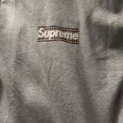 Supreme Box Logo Burberry Hoodie Medium 