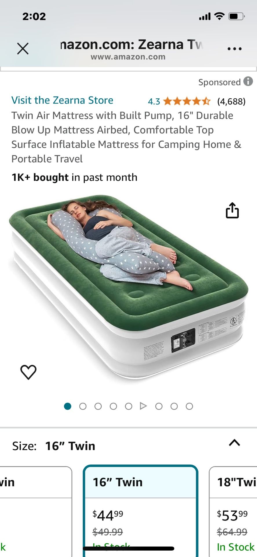     Twin Air Mattress with Built Pump, 16" Durable Blow Up Mattress Airbed, Comfortable Top Surface Inflatable Mattress for Camping Home & Portable Tr