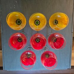 Vintage Hand Painted Flower Wine Glasses