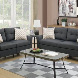 Gray Sofa And Love Seat Set