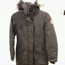 Women's Canada Goose Rossclair Parka Real Fur Hood Black Size XS