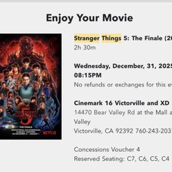 Stranger Things The Finale Movie Tickets