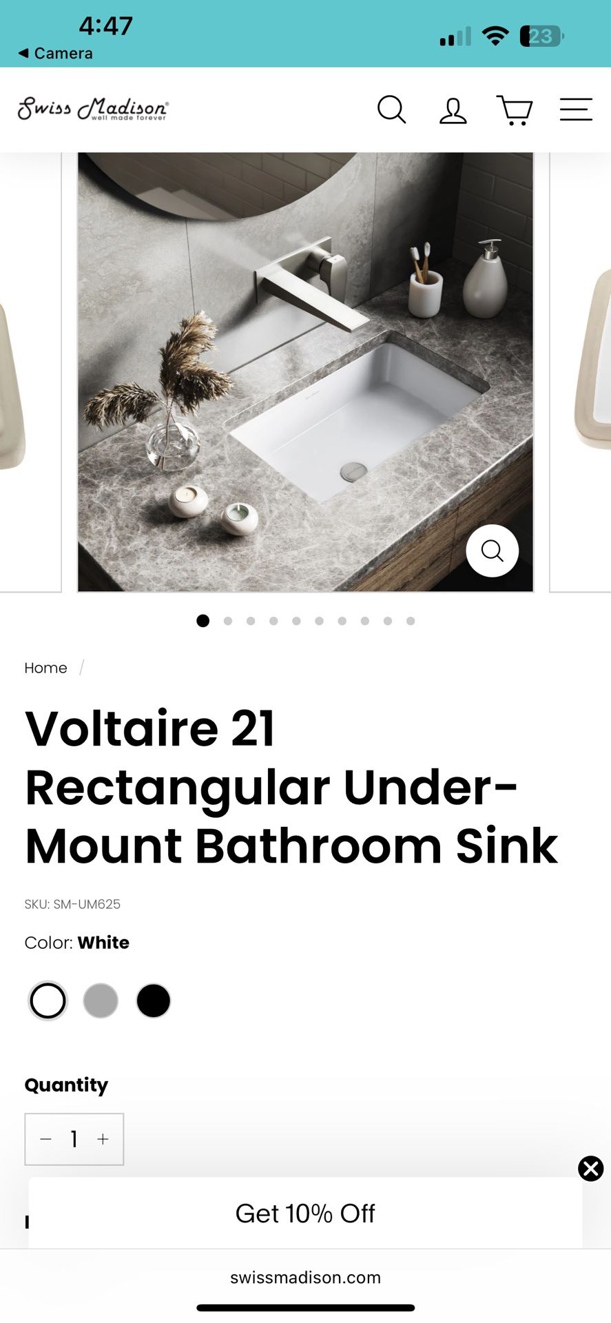 Voltaire 21 Rectangular Under-Mount Bathroom Sink