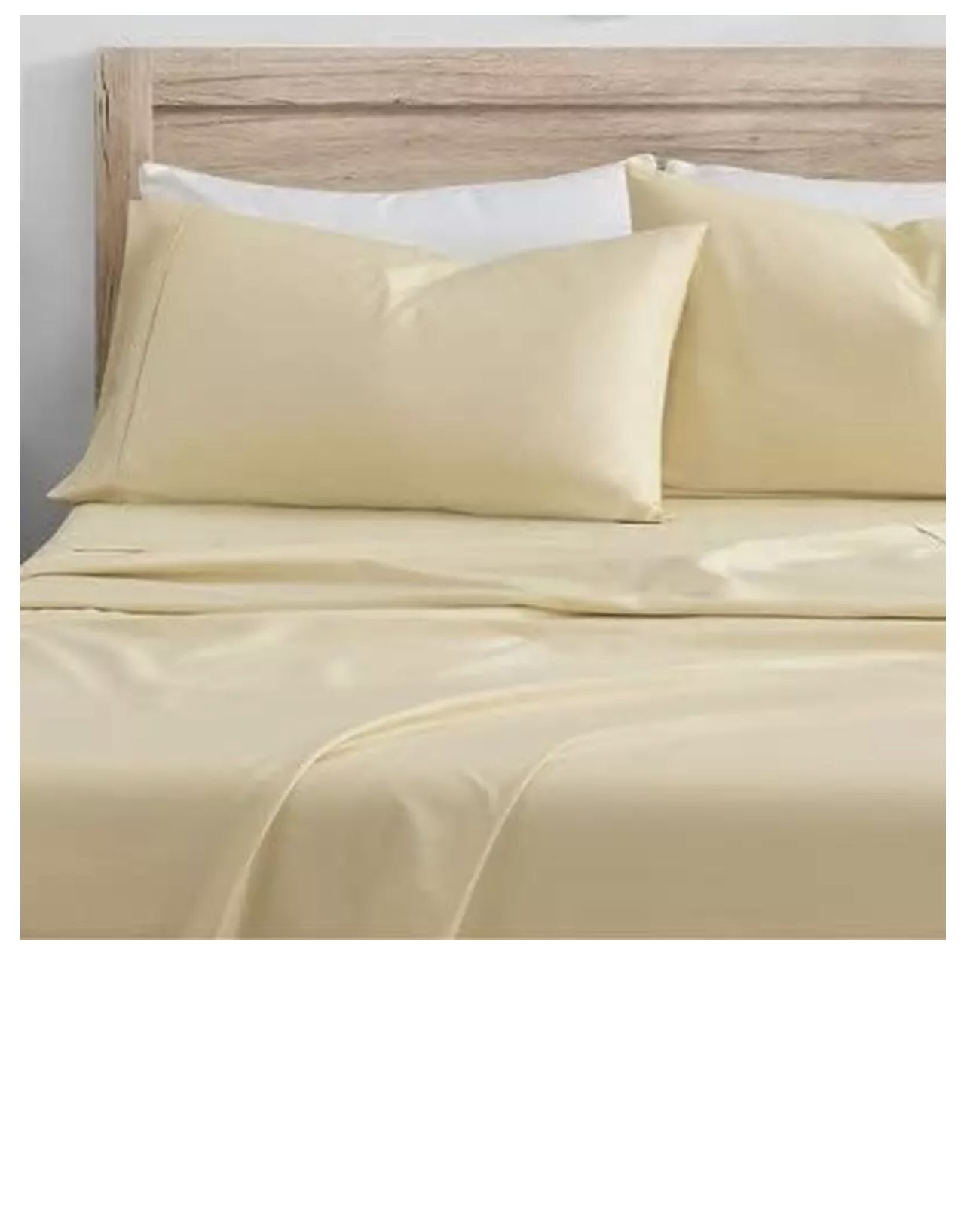 100% Organic Cotton Solid Queen Sheet Set -- Butter Color