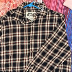 Star Wars Force Disney Darth Vader Plaid- Flannel - Medium 
