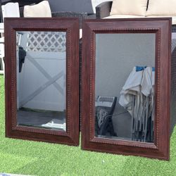 Selling large wooden-framed mirrors, 36 x 24 inches.