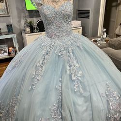 15/quince XV Dress Light Baby Blue 