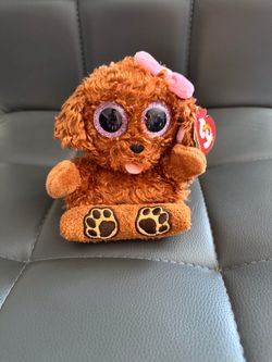 Ty Beanies Zelda The Poodle Mobile Phone Holder, Small Furry Dog