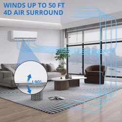 24000 BTU Ductless Mini Split Heat Pump System, 21 SEER2 208V/230V Wifi Enabled Ductless AC Cool Up 