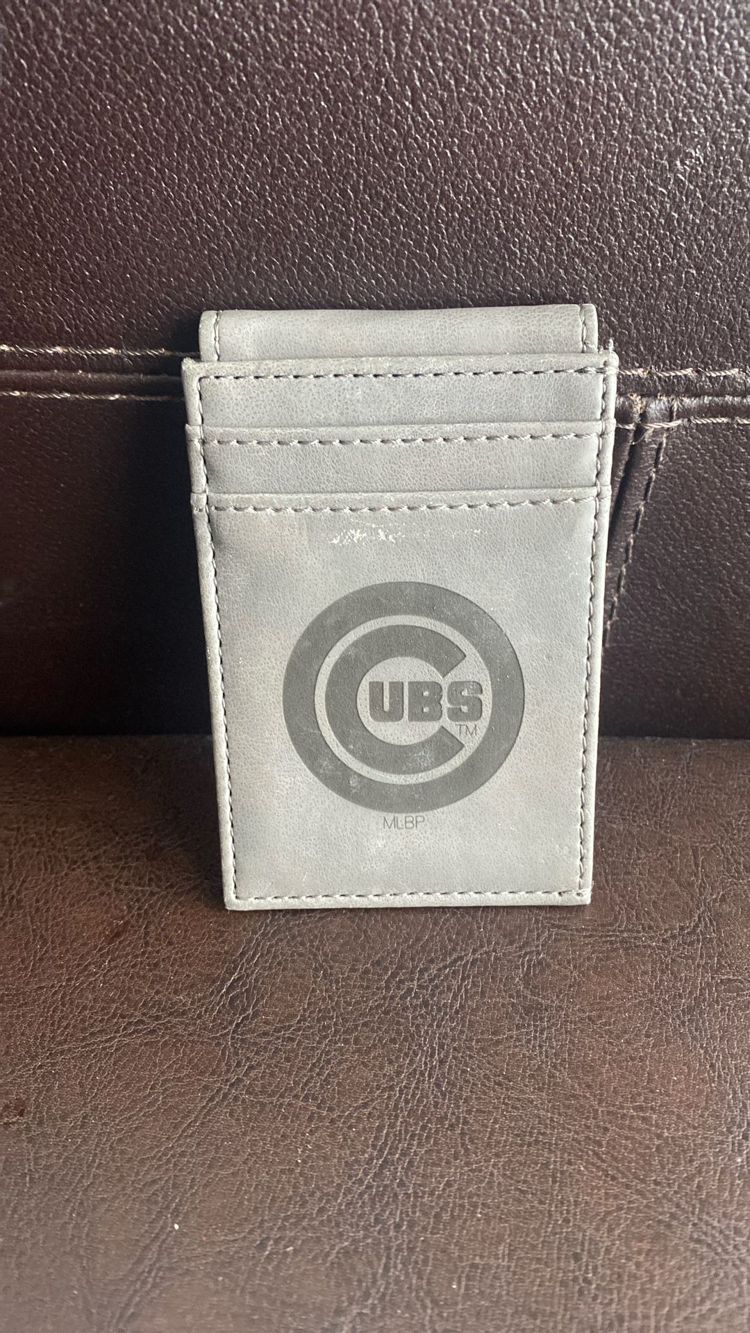 Leather MLB Chicago Cubs Slim Card Case Wallet