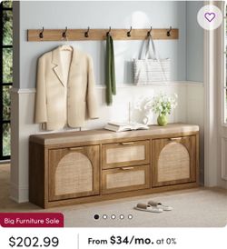 Shoe Storage Bench with Cushion