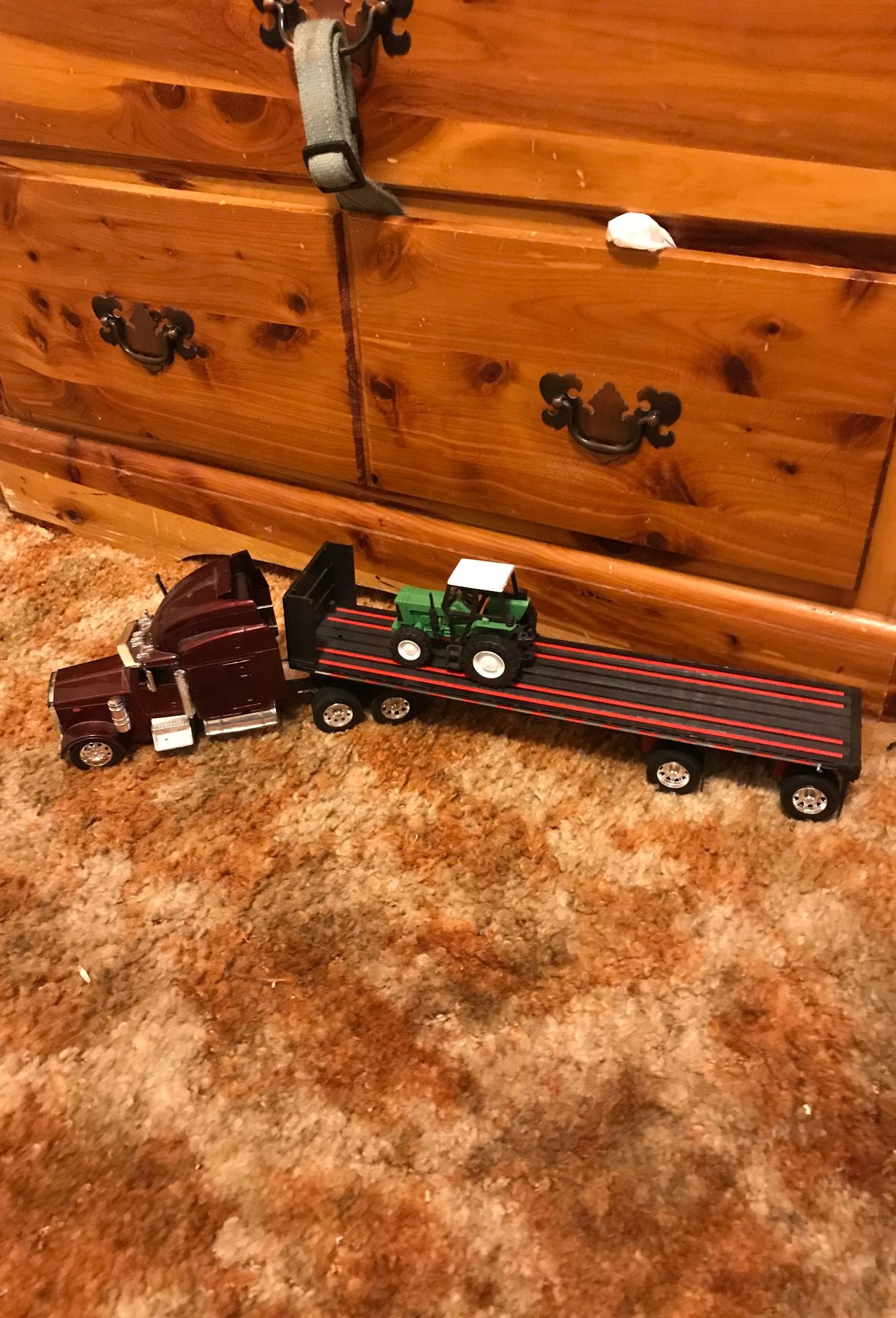 Toy semi with trailer and tractor