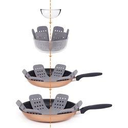 Pan and Pot Protectors, Larger & Thicker Pan Protectors with Stars, Set of 6 and 3 Different Sizes, Pot Protectors for Stacking and Protecting Your Co