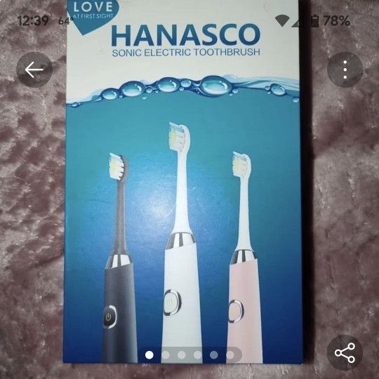 Hanasco Elijah Toothbrush With USB Plug In And Extra Head And A Stand And It's Pink