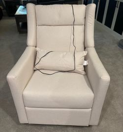 Million Dollar Baby, Kiwi Plus Power Glider Recliner w/ Power Headrest in Performance Cream Eco-Weave, M11286PCMEW,  Like New, only used for a few mon