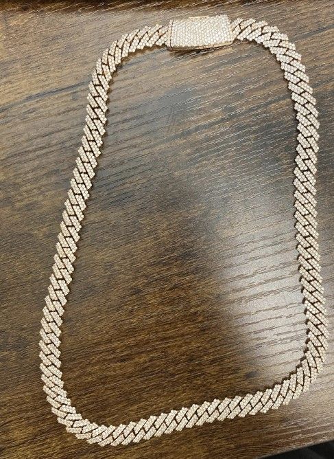 Coban Link Gold Chain 18k Gold 180g Over 12ct Dimonds Vs