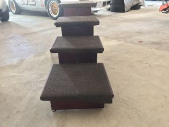Small Dog Stairs Dark Mahogany Wood