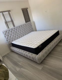 King bed frame with mattress