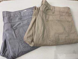 Men’s Old Navy Straight Leg Jeans 38 x 32 2 pairs Gray Tan