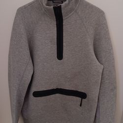 Men's Nike Sportswear Gray Matte Silver Tech Fleece Half-zip Sweatshirt 