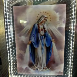 Catholic  Art Work With Inside Lighting . Gives Special Feeling 