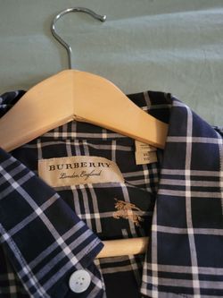 Like NEW Burberry Plaid Button Down Dress Shirt XL Equestrian Knight Classic