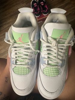Air Jordan 4 White Green Pink Sneakers