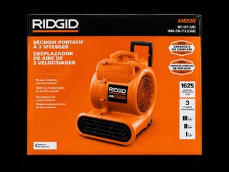 RIDGID AM2560 3-Speed Portable Air Mover / Floor Dryer – New in Box