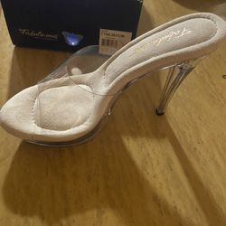 Clear & Gray High Sexy Mama Heels