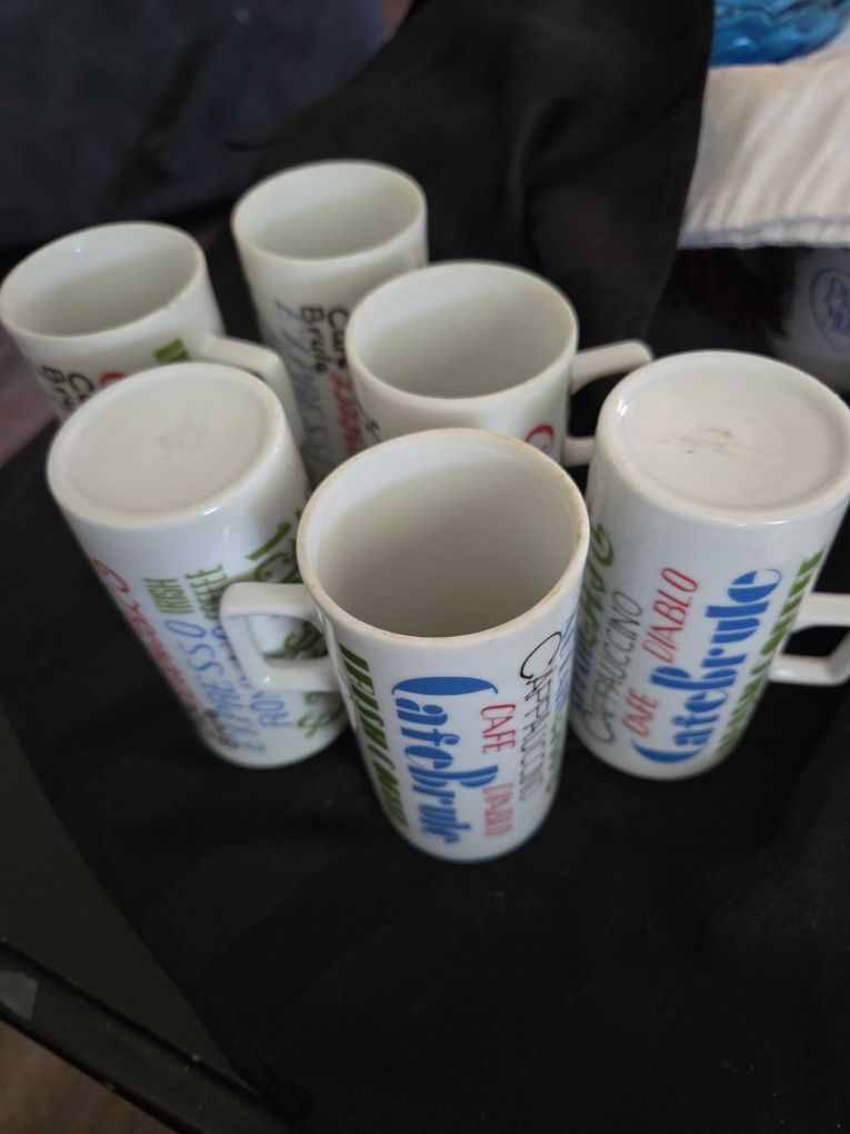 Set of 6 Royal Crown Anart Japan Vintage Coffee Recipes Expresso/Demitasse Cups