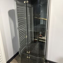 Black curio Glass Cabinet - 2 Pieces