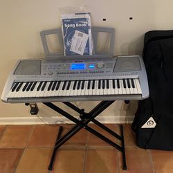 Yamaha PSR-292 Portatone Electronic Keyboard/Piano with 61 keys, Stand, Power Cord, Owner’s Manual, Songbook, and “Kaces” Travel Bag Included!