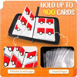 Pokemon Card Binder 4 Pocket, Trading Card Holder Fits 400 Cards With 50  Removable Sleeves, Portable Collection Card Album, Credit Card book With  Zip for Sale in San Diego, CA - OfferUp