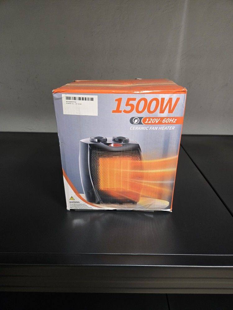 Brand New 1500W Ceramic Fan Heater, Heaters, Air Conditioner, A/C Units, Heater Units, Fire Pits