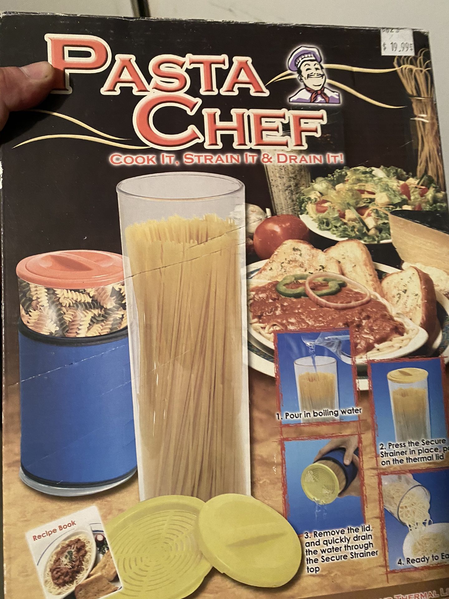 Pasta chef cooker and strainer
