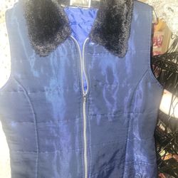 Jacket blue and black fur