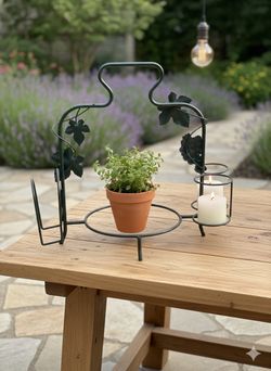  Vintage Style Metal 3-Tier Display Stand - Forest Green