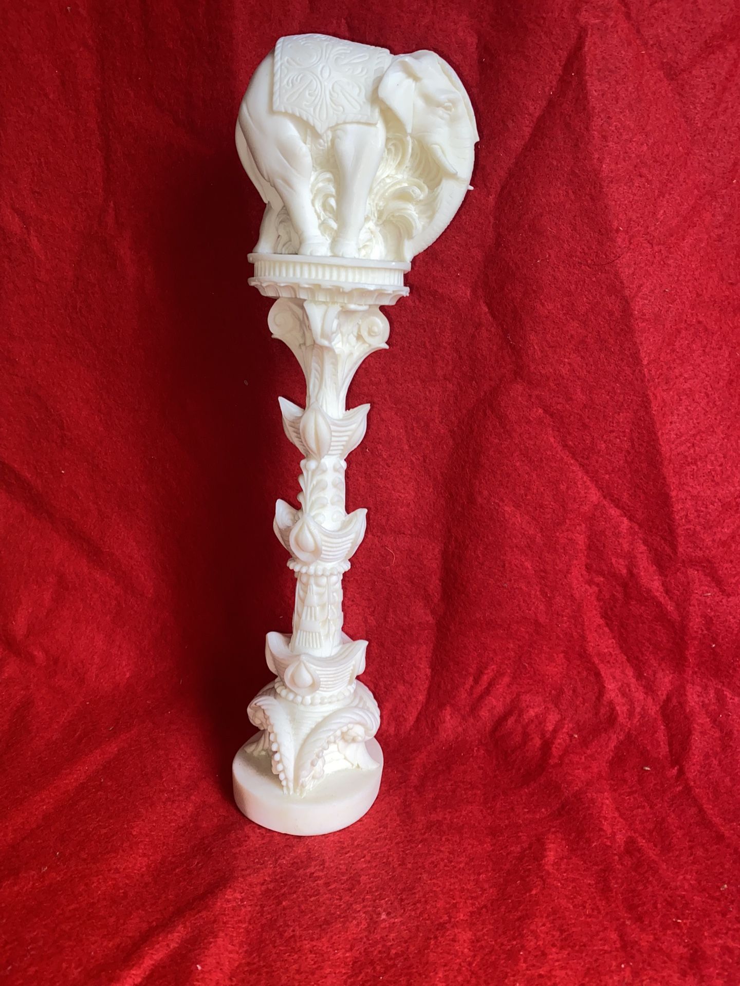 Vintage 11.75 Inch Alabaster Greek Elephant Statue Imported From Greece