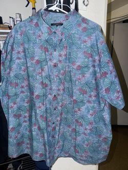 Synrgy Tropical Print Button-Up Shirt 3xl