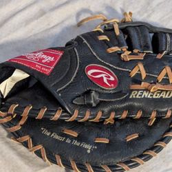Rawlings Renegade RSFB REG Leather Mitt Black Tan Baseball Softball