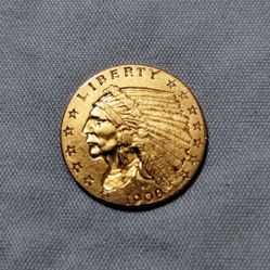 1908 2.5$ US GOLD COIN