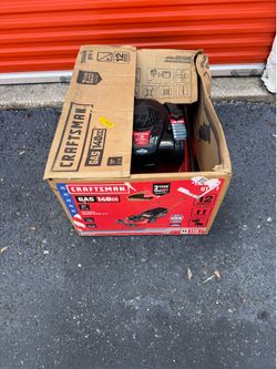 New Craftsman M110 gas push mower. Mower has 140cc engine, 21 inch cutting deck. It is red color. Comes in original box.