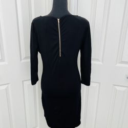 🐦‍⬛ Forever 21 Black Long Sleeved Bodycon Zippered Back Dress Size Small