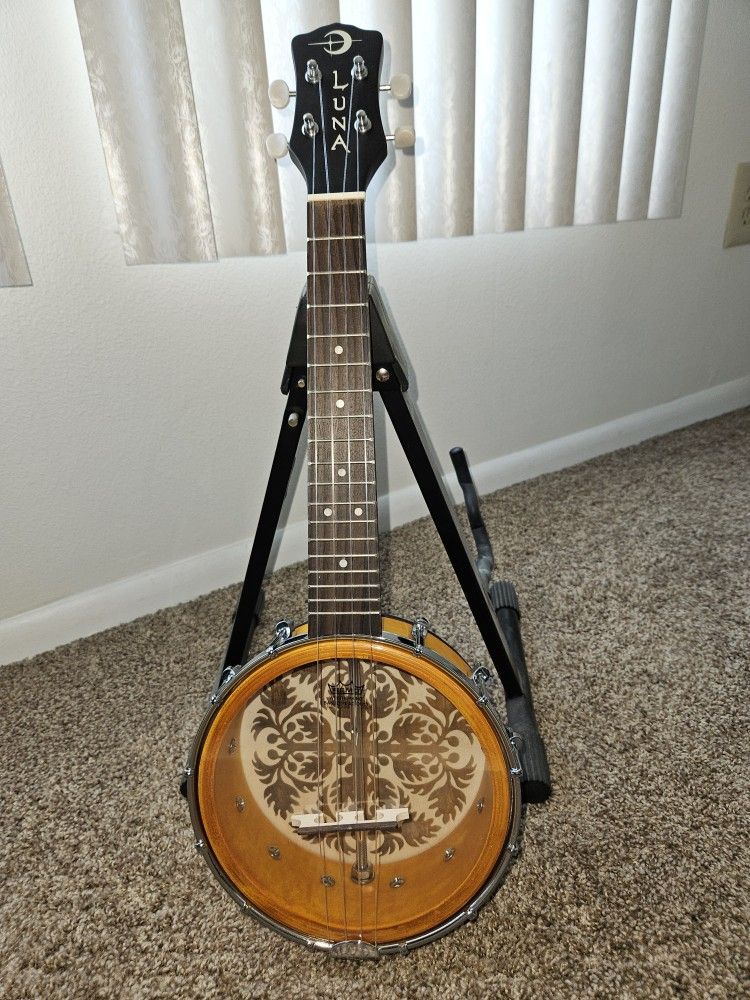 Luna Banjolele Ukulele Tobacco Sunburst New