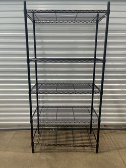 5-Tier Black Wire Shelving Unit
