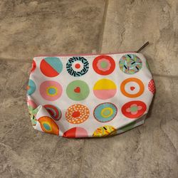 Clinique Cosmetic Bag Travel Case Pouch Zip Top Donut Print Design